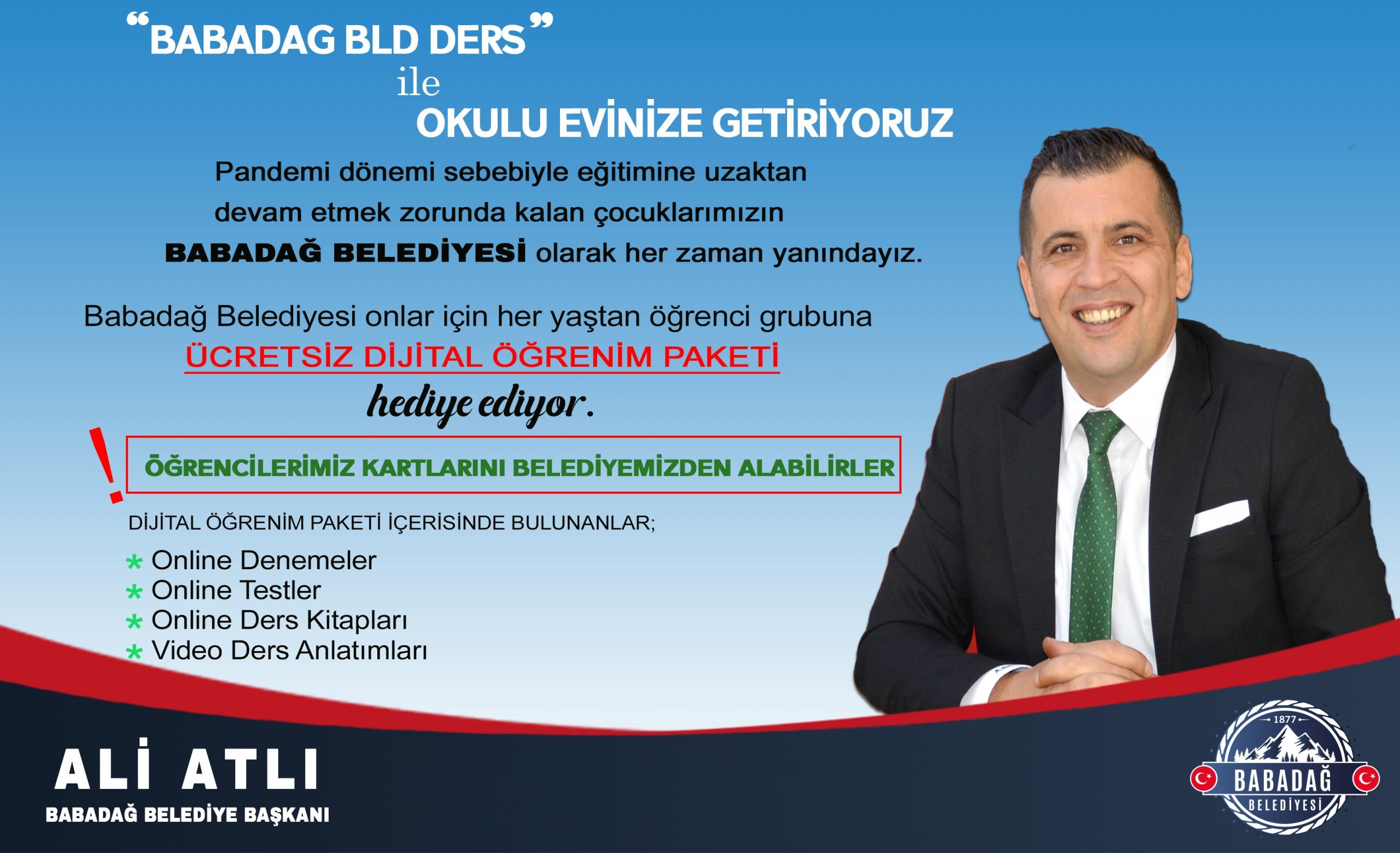 Babadağ Belediyesi Ücretsiz Dijital Öğrenim Paketi Hediye Ediyor
