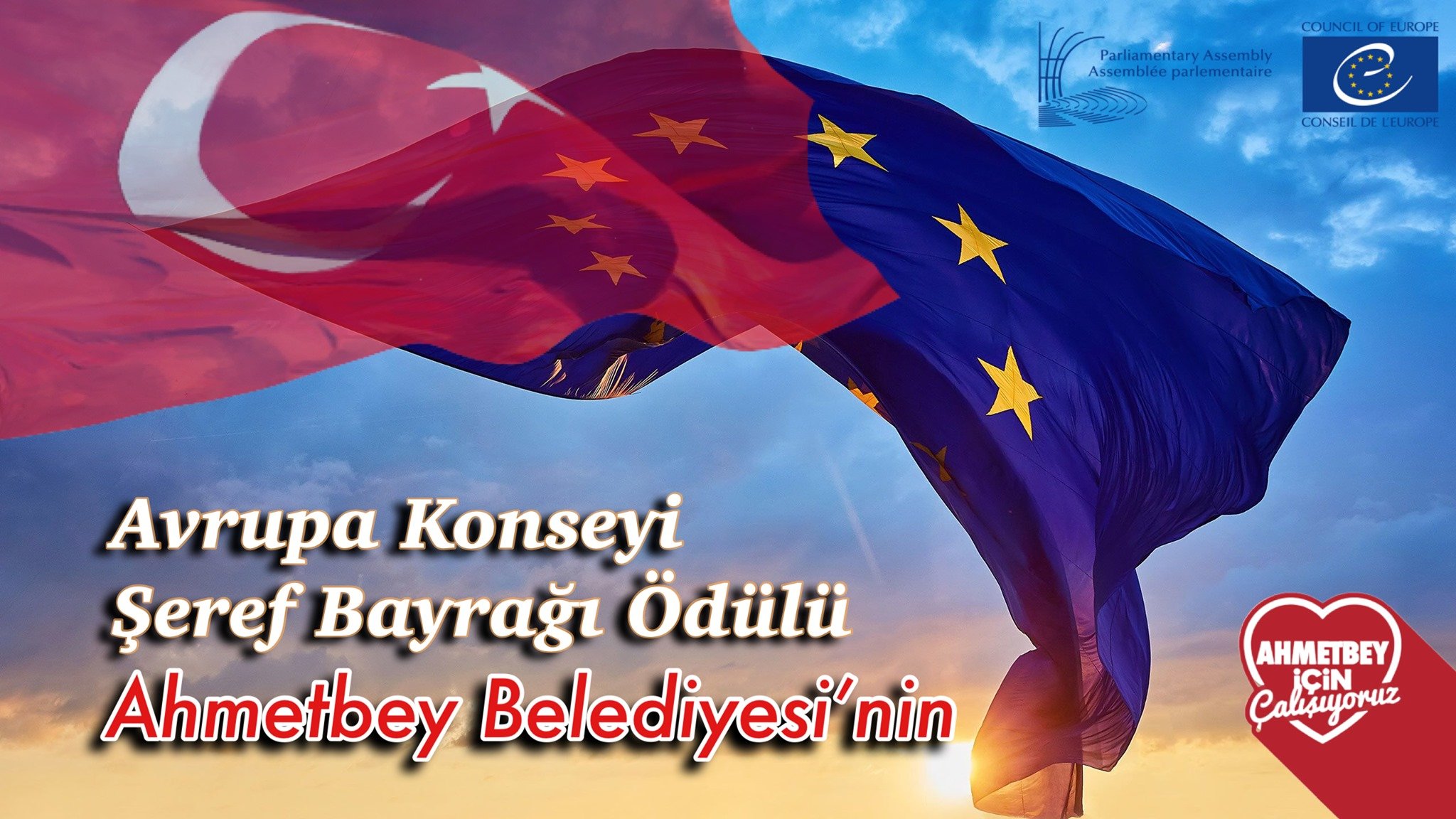 Avrupa Konseyi Şeref Bayrağı Ödülü Ahmetbey Belediyesi’nin Oldu