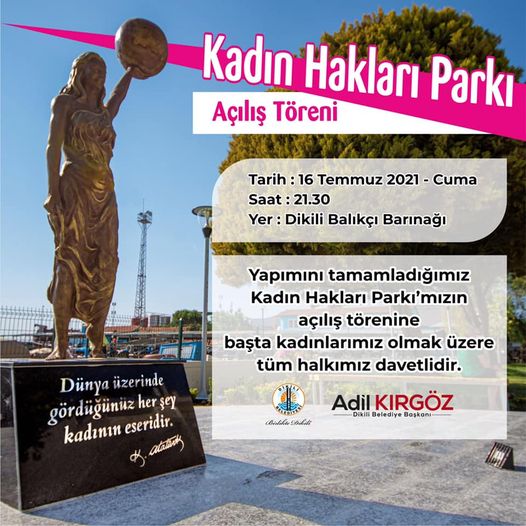 Dikili’de Kadın Hakları Parkı Açılıyor