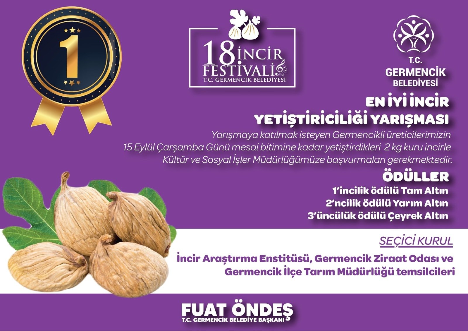 Germencik 18. İncir Festivali’nde, İncirin Ana Vatanında “En İyi İncir Yetiştiricisi” Seçiliyor